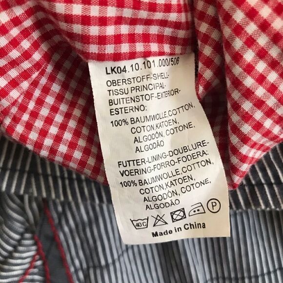 NEW Reset Europe Pinstriped Navy long sleeve Structured Canvas Coat - Picture 7 of 8